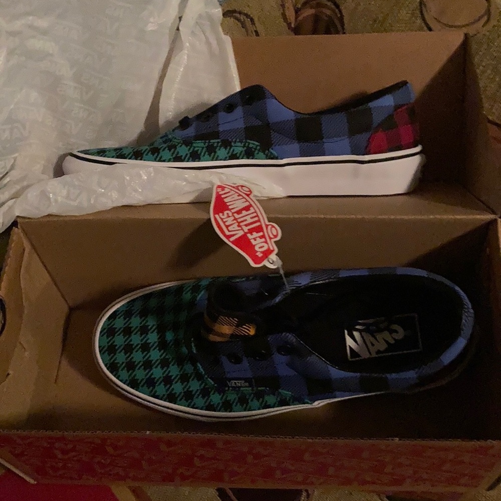 Multi colored Plaid Vans
